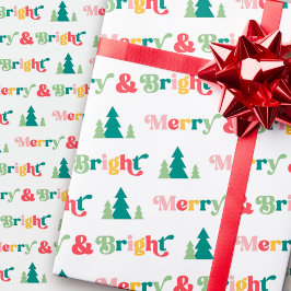 Papel De Regalo Árboles de navidad alegres y coloridos tipos de le
