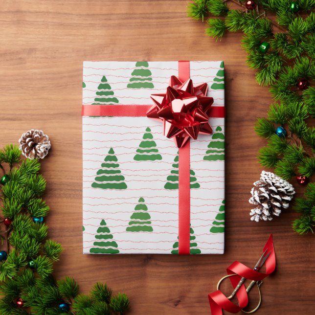 Papel De Regalo Árboles de navidad con cuerdas de peras (Regalo de vacaciones)
