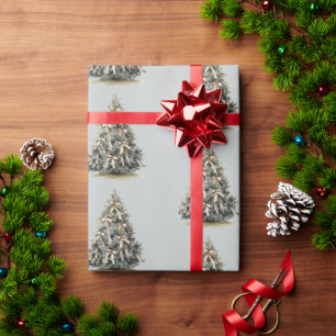Papel De Regalo Árboles de Navidad de color verde pino claro