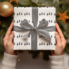 Papel De Regalo Árboles de Navidad de Cuadros Personalizados Fiest