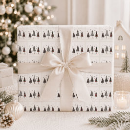 Papel De Regalo Árboles de Navidad de Cuadros Personalizados Fiest