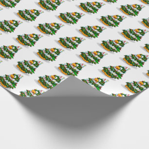 Papel De Regalo Árboles de Navidad de Pingüinos Lindos
