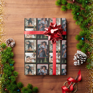 Papel De Regalo Árboles de Navidad en el collage de fotografías en