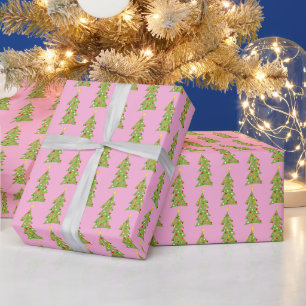 Papel De Regalo Árboles de Navidad Lindos Regalo de Patrón de Vaca