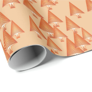 Papel De Regalo Árboles de navidad metálicos modernos - oro colo