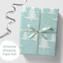 Papel De Regalo Árboles de Navidad Minimalistas blancos