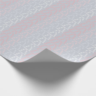 Papel De Regalo Árboles de Navidad modernos gris rosa festivo