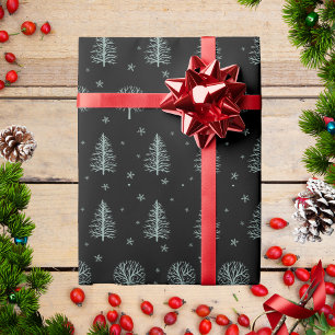 Papel De Regalo Árboles de Navidad nórdicos escandinavos Copos de