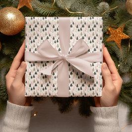 Papel de Regalo Árboles de Navidad Pastel