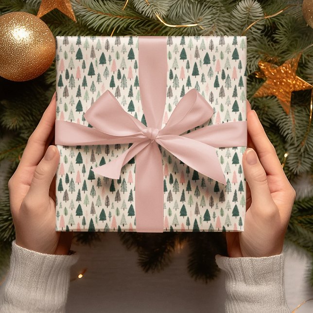 Papel de Regalo Árboles de Navidad Pastel (Subido por el creador)
