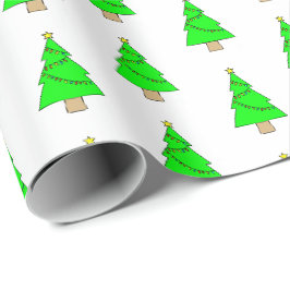 Papel De Regalo Árboles de Navidad Pequeños y Lindos