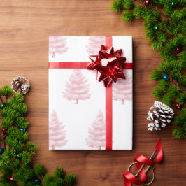 Papel De Regalo Árboles de Navidad rosados