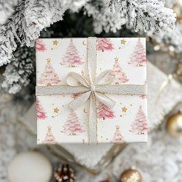 Papel De Regalo Árboles de Navidad rosados