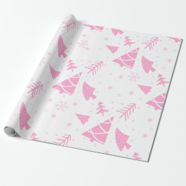 Papel De Regalo Árboles de Navidad rosados