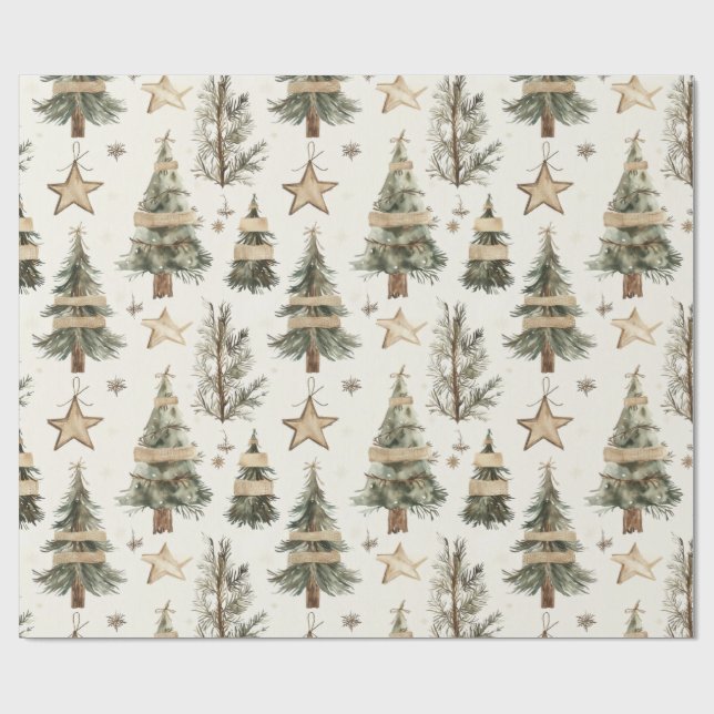 Papel De Regalo Árboles de Navidad ruidosos (Superficie plana)