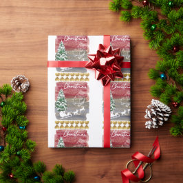 Papel De Regalo Árboles de Navidad vintage