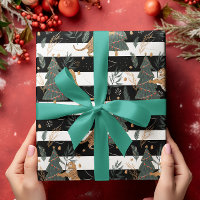 Árboles de Navidad y tigres franjas blancas negras