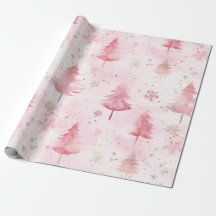 Árboles de pino de Navidad de época rosa