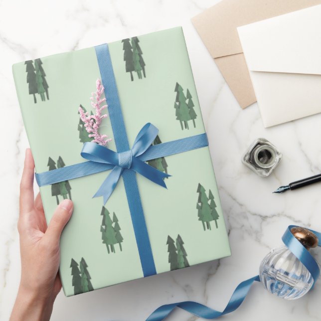 Papel De Regalo Árboles de verde (Regalar)
