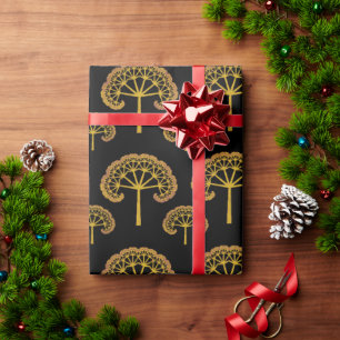 Papel De Regalo Árboles dorados
