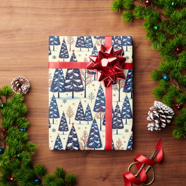 Papel De Regalo Árboles elegantes (Regalo de vacaciones)