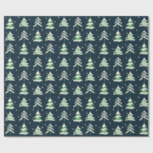 Papel De Regalo Árboles eververdes de nieve de invierno