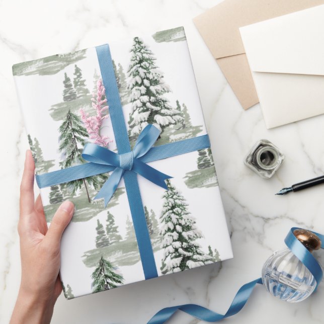 Papel De Regalo Árboles frutales de invierno de nieve (Regalar)