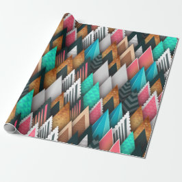 Papel De Regalo Árboles geométricos coloridos, bosque, naturaleza