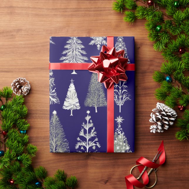 Papel De Regalo Árboles modernos de Navidad (Regalo de vacaciones)