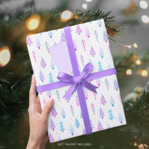 Árboles modernos de Navidad Patrón azul púrpura ro