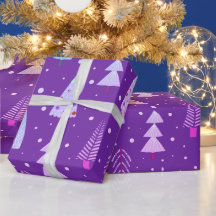 Árboles modernos de Navidad Patrón azul púrpura ro