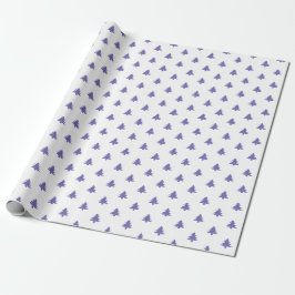 Papel De Regalo Árboles modernos simples de Navidad Periwinkle Azu