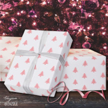 Árboles modernos y simples de Navidad rosados en b