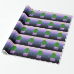 Papel De Regalo Árboles navideños morados<br><div class="desc">Un diseño de bonito con fondo morado y árboles de Navidad en macetas moradas con decoración violeta que los acentúa.</div>