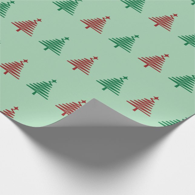 Papel De Regalo Árboles navideños y estrellas brillantes Fiesta si (Esquina)