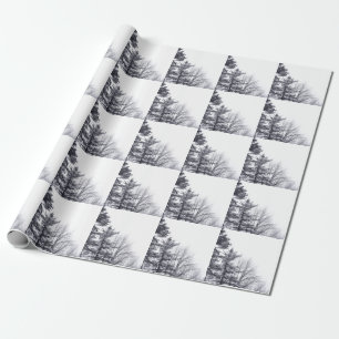 Papel De Regalo Árboles nevados: Vertical