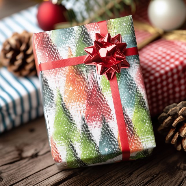 Papel De Regalo Árboles Rústicos Festivos de Invierno (Subido por el creador)