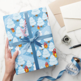 Papel De Regalo Árboles y presentación Navidades de patrones envol