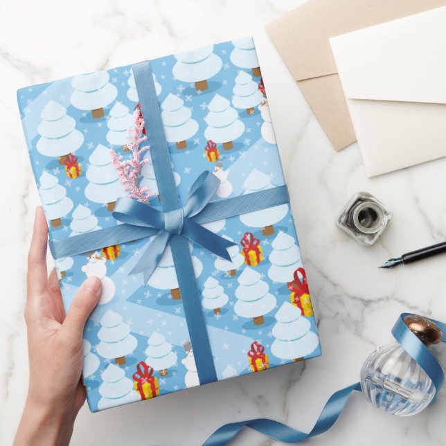 Papel De Regalo Árboles y presentación Navidades de patrones envol (Regalar)