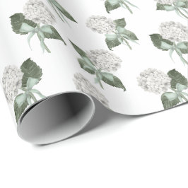 Papel De Regalo Arco de Hortensia Verde Suave Salvia