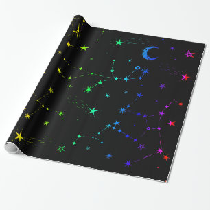 Papel De Regalo arco iris de la constelación celestial de estrella