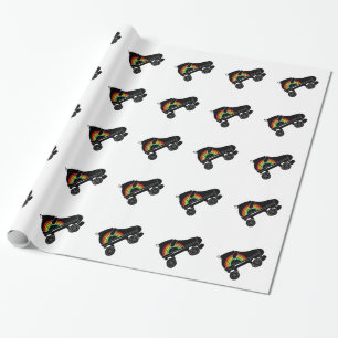 Papel De Regalo arco iris de patinaje cuádruple