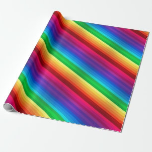 Papel De Regalo Arco iris diagonal colorido único pelado