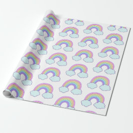 Papel De Regalo Arco iris en colores pastel lindo