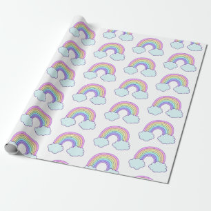 Papel De Regalo Arco iris en colores pastel lindo