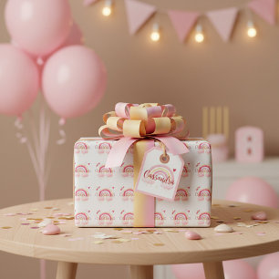 Papel De Regalo Arcoíris a la acuarela personalizado