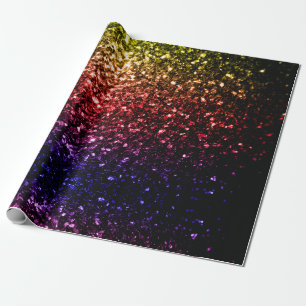 Papel De Regalo Arcoíris amarillo rojo morado brillo falso destell