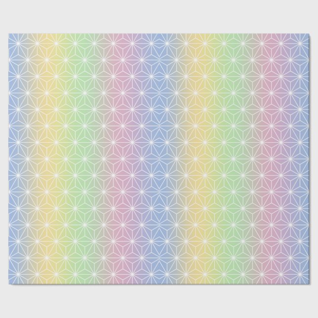 Papel De Regalo Arcoiris Asanoha Twinkling Estrellas geométricas (Costura)