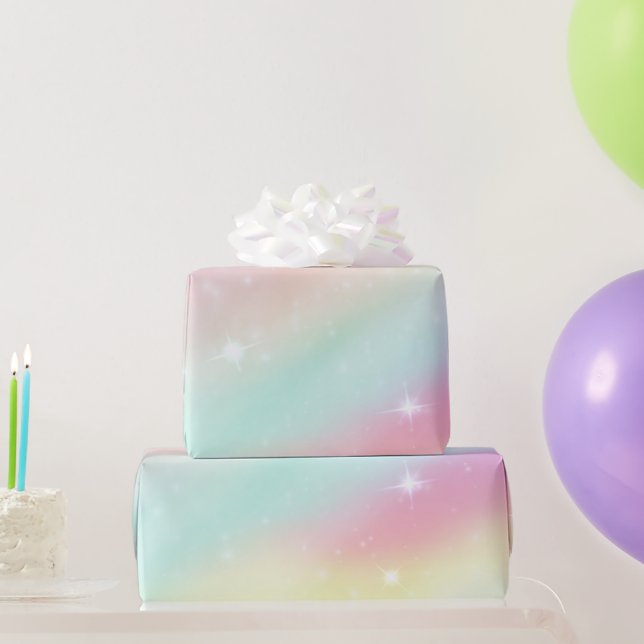 Papel De Regalo Arcoíris Brillante (Regalos de fiesta)