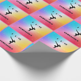 Papel De Regalo Arcoiris chica "Amo la gimnasia"